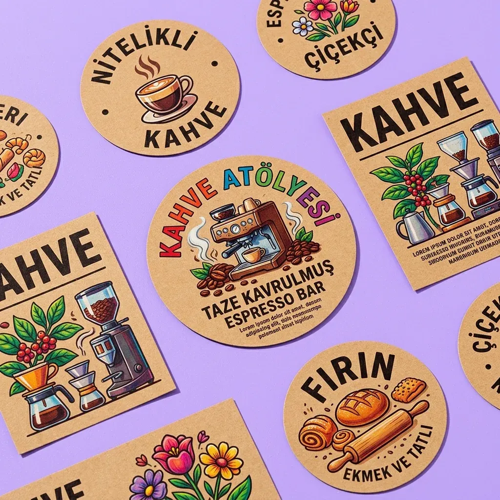 Kraft Kağıt Sticker / Etiket